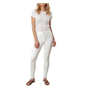 Cenia Convi Skinny Jeans-Size 14-White-Zippered Gusset-Body Shaping-Coastal